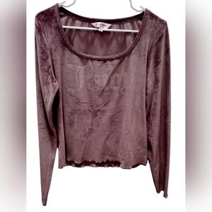 💎 Juicy Couture RHINESTONES MAUVE Velvet Top